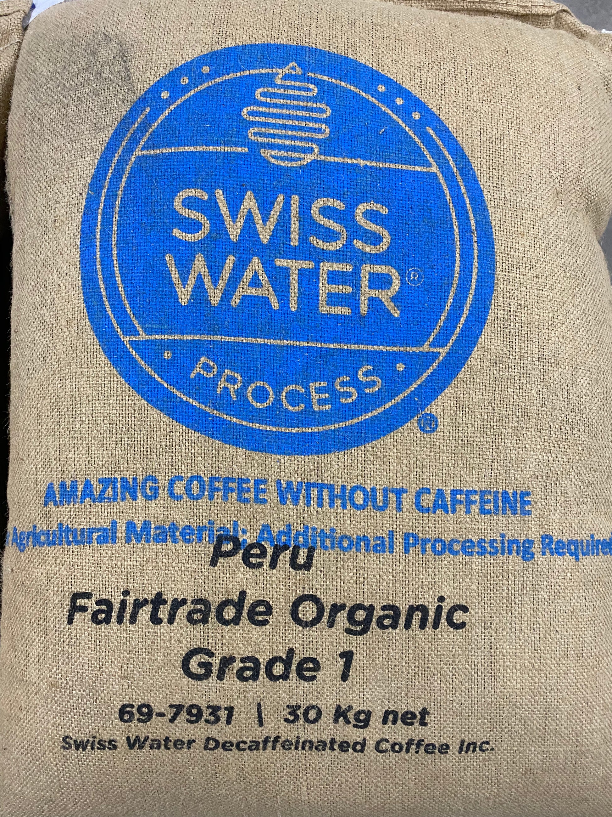 Organic Peru decaf coffee beans, Swiss Water process